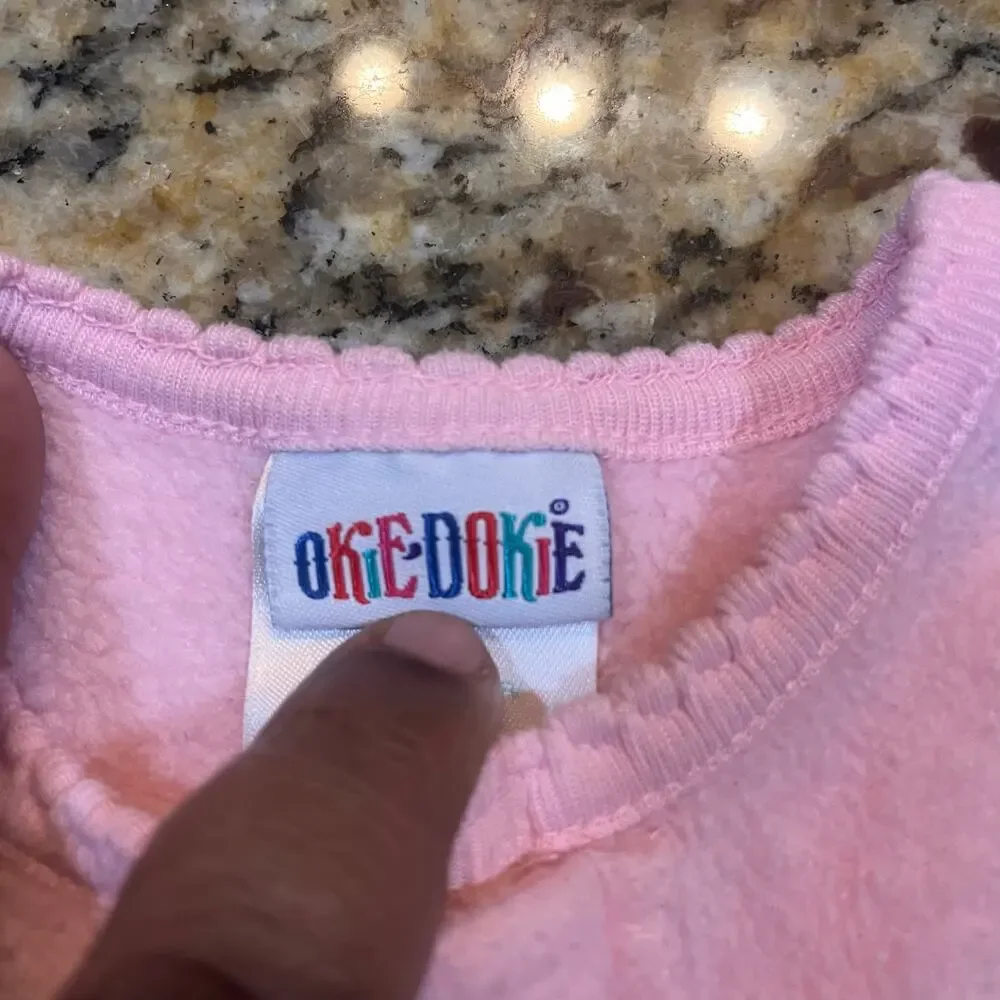 Vintage 90s Okie Doke Girl 2T Fleece Pajamas Months Sheep Snow Winter Soft‎